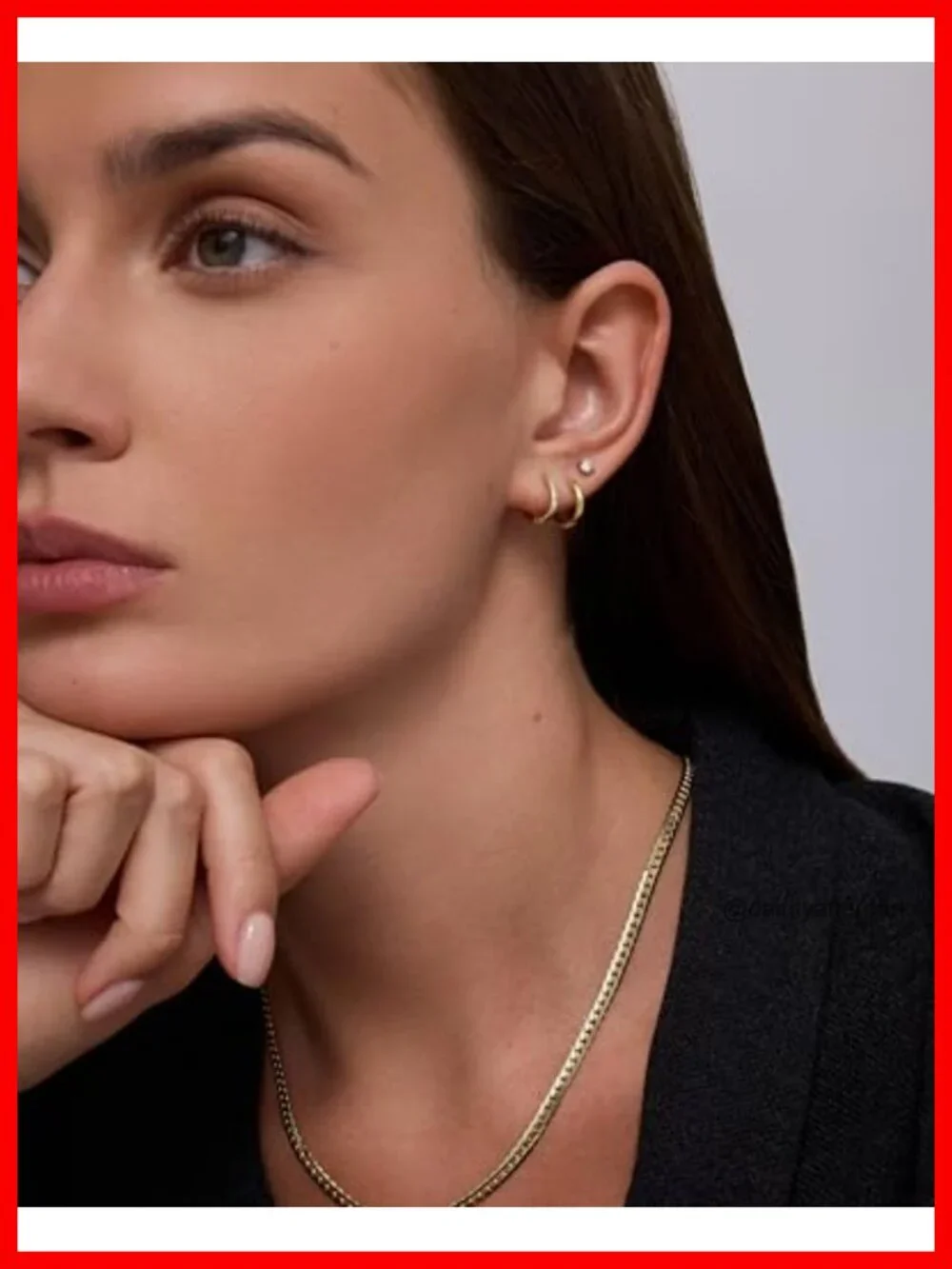 Waterproof Set of 3 Huggie Hoop Earrings, Stud & Hoops Pack